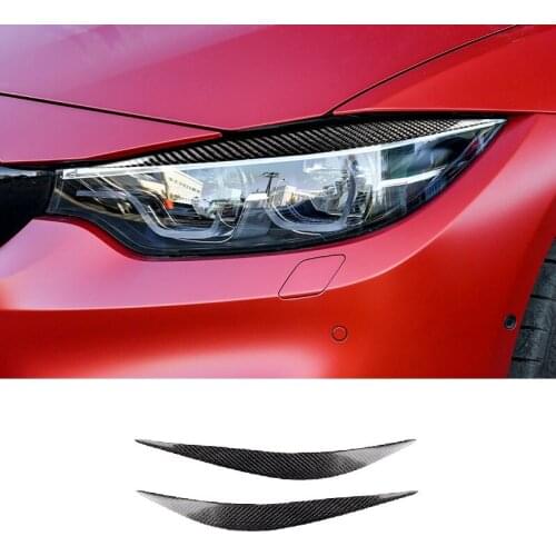 Dry Carbon Fiber Headlight Eyebrows Eyelids Trim Fit For BMW F80 M3 F82 F83 M4 F32/F33/F36 2014-2019
