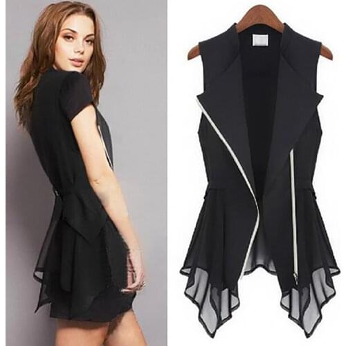 New Womens Fashion Vest Lady Spring And Autumn Patchwork Casual Vest