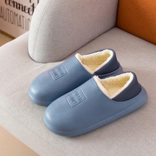 New Winter Couples Slippers Outdoor New Waterproof Cotton Slippers Warm Non-slip Lovers Floor Shoes Indoor Zapatillas De Casa