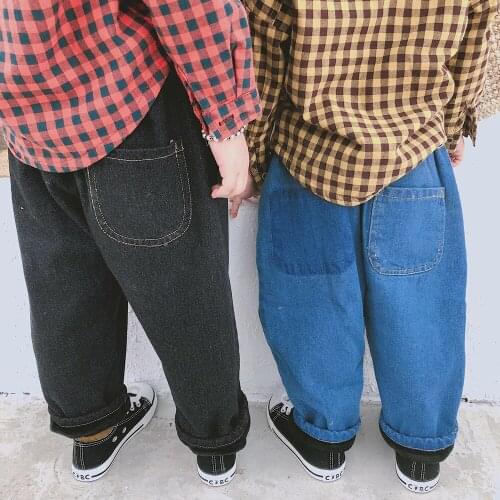 Autumn Winter Fashion Child Baby Boys Jeans for Kids Pants Children Clothing Baby Girl Denim Casual Pants Velvet Thick Trousers