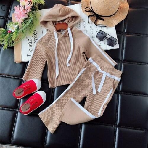 Baby Girls Autumn Knitted Clothing Set For Baby Girls Toddler Vintage O-neck Tops + Wide Leg Pants 2pcs Little Girl Clothing Set