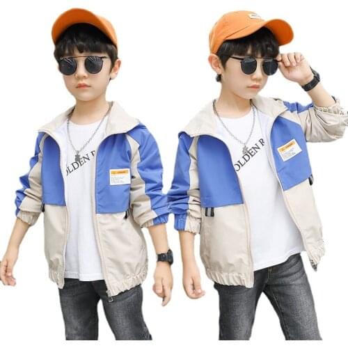 Boys' Coat Childrens Clothes Boys' Baby Childrens Spring and Autumn Coat Handsome Foreign Style 3-8 9 10 12 Years Old Jacket