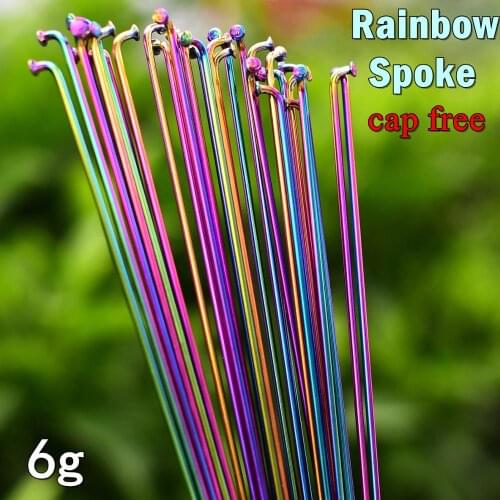 Bicycle spoke wire vacuum plating rainbow spokes 26 27.5 29 inch spoke spoke cap mountain / road bike 304 stainless steel 14G