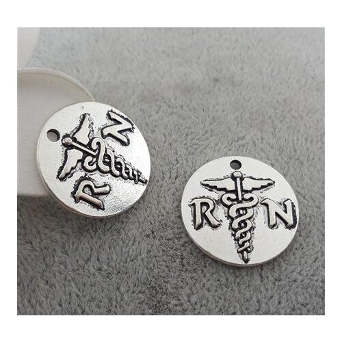 High Quality 20 Pieces/Lot Diameter 22mm Round Disc Charm Angel Snake Charm Nurse Charms Pendant For Jewelry Making