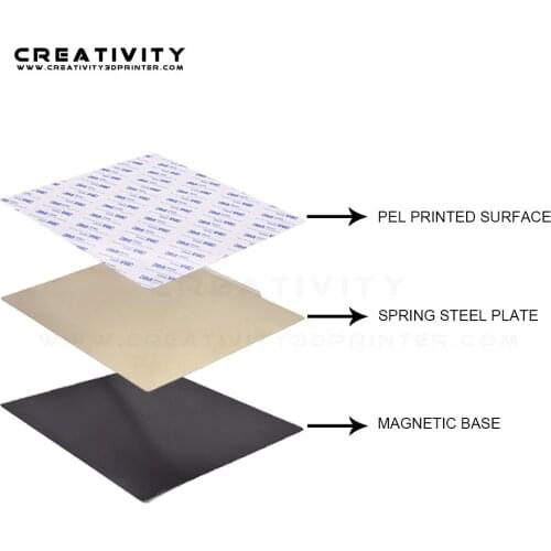 Removal Spring Steel Sheet Pre-applied PEI Flex Magnetic Hot Sticker 235x235 310x310mm for 3D Printer Heat bed Ender3 CR10