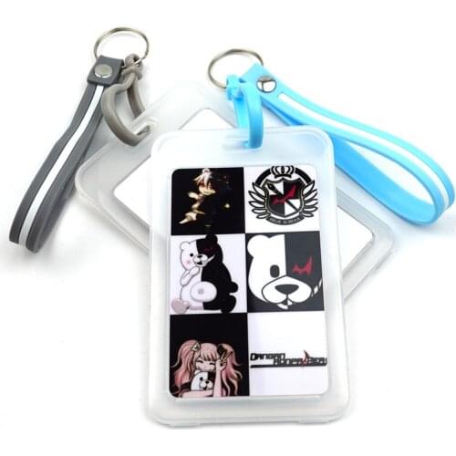 Anime Danganronpa Monokuma Transparent Card Cover Keychain Student Bus Card Holder Case Credit Cards Bank ID Card Sleeve Protect