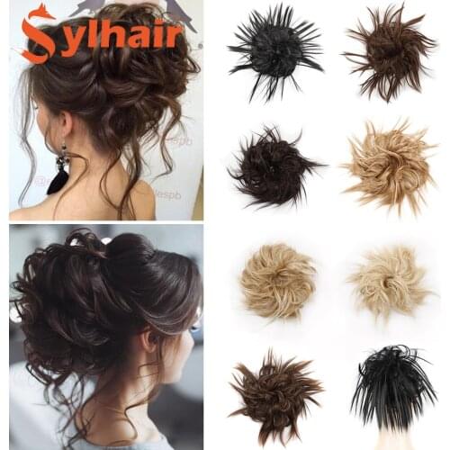 Messy Hair Bun Tousled hairpiece Elastic Band Chignon Hair Curly Scrunchie Updo Cover Synthetic Donut Afro Hairpiece For Women