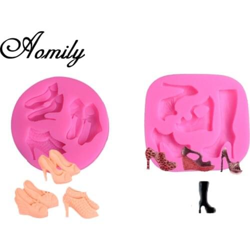 Aomily High Heel Cake Mold Silicone Mold Fondant Mold Chocolate Mold Pastry Candy Jelly Mould Kitchen Bakware Baking Accessories