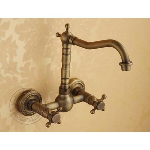 Solid Brass Golden Polish Bathroom Faucet Vessel Sink Faucet Deck Mounted Mixer Tap Hot and Cold Water