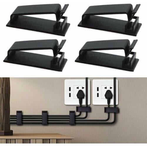 50PCS New Wall Fasteners Wire Organiser Self Adhesive Fixed Flex Cable Management Clip Clamp Consumer Electronics High Quality