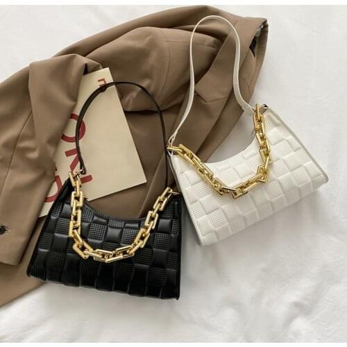 Women Underarm Bags Solid Ladies Baguette Handbags Soft PU Leather Fashion Designed Girls Small Shoulder Bagss