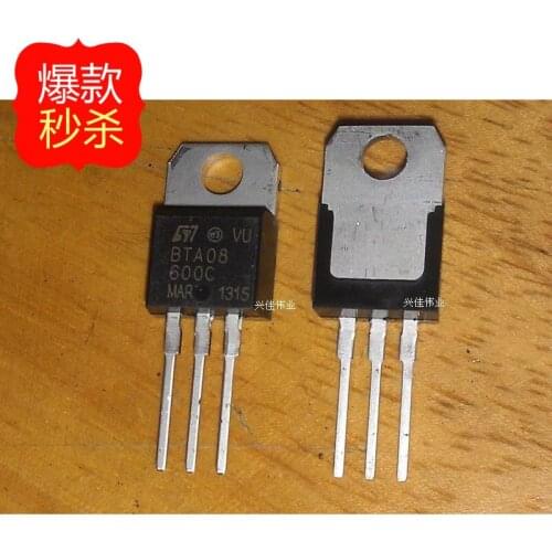 10PCS Good new BTA08-600C TO-220 8A / 600V triac big chip quality