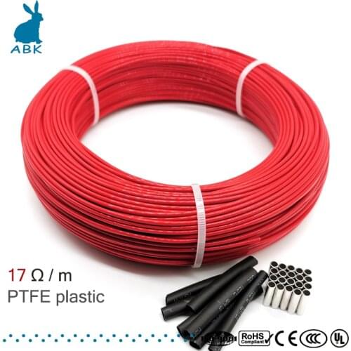 17ohm 24k PTFE flame retardant carbon fiber heating cable heating wire DIY special heating cable for heating supplies