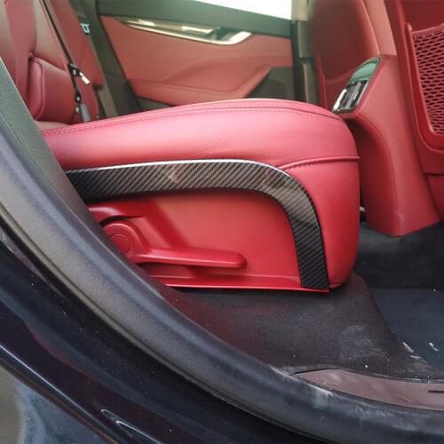 2pcs Carbon Fiber For Maserati Levante Car ABS Rear Row Seat Decoration Strips Trims Auto Accessoreis