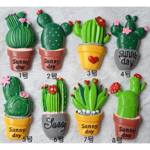 5 pieces / lot)Creative three-dimensional cute meat plant cactus refrigerator stickers fridge magnet