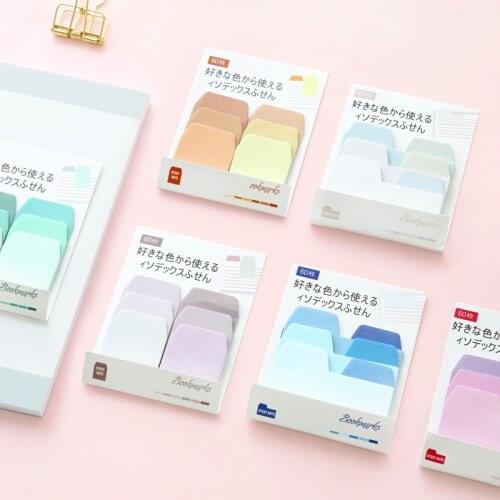 6 pcs/Lot Ranbow memo paste Index file Sticky notes Bookmarks Message memo Scrapbooking Office material School supplies FM662