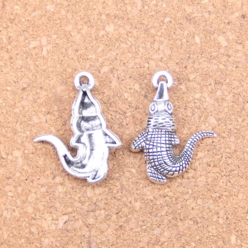 14pcs Charms crocodile alligator 26x20mm Antique Pendants,Vintage Tibetan Silver Jewelry,DIY for bracelet necklace