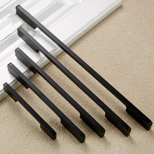 96/160/320mm Metal Door Drawer Cabinet Wardrobe Cupboard Bookcase Pull Handle Knobs Furniture Hardware Handle Sand Black