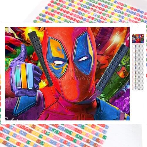 Diamond Painting Marvel Colorful Deadpool 5D DIY Art Mosaic Embroidery Hobby Crafts Full Drill Wall Sticker Home Decoration Gift