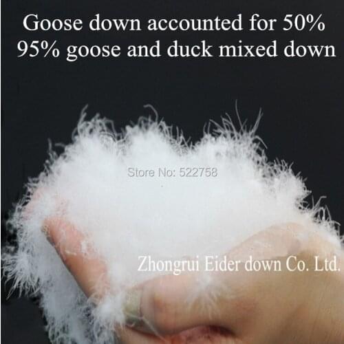 Free shipping95% white goose & duck mixed down/ goose accounted for 50% /fill power 700/comforter and jacket filler/ 5 oz price