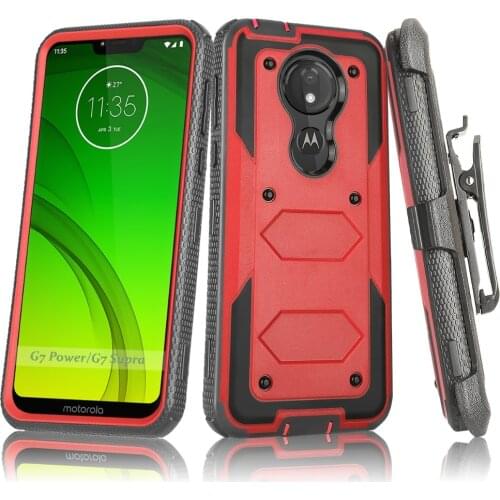 For Motorola Moto G7/Plus Armor Case Shockproof Belt Clip Holster Hard Cover G7 Play USA version/ G7 Power USA version/G7 Supra
