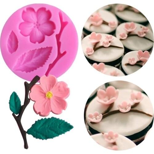 Peach Flower Shape Silicone Mold Cake Chocolate Mold Fontaine Cake Mold Kitchen DIY Tool Baking Mold Resin Mold