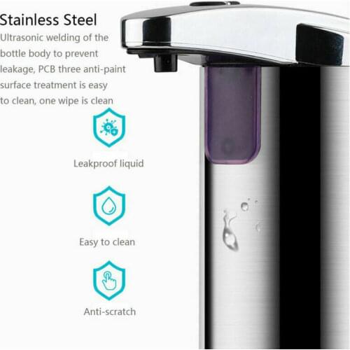 Liquid Soap Dispenser 250Ml Automatic Intelligent Sensor Induction Touchless ABS Hand Washing Dispensers for Kitchen Bathroom