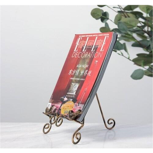 European Style Table Iron Display Rack Photo Frame Decoration Flowers Leaf Shape Foldable Stand
