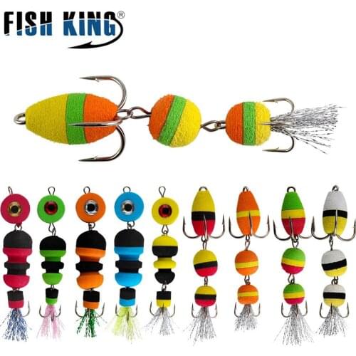 FISHKING 5Pcs Fishing Soft Lure Supercontinent Popper Mandula Foam Insect Bait Wobbler Jerkbait Bass Fishing Leurre Souple Pesca