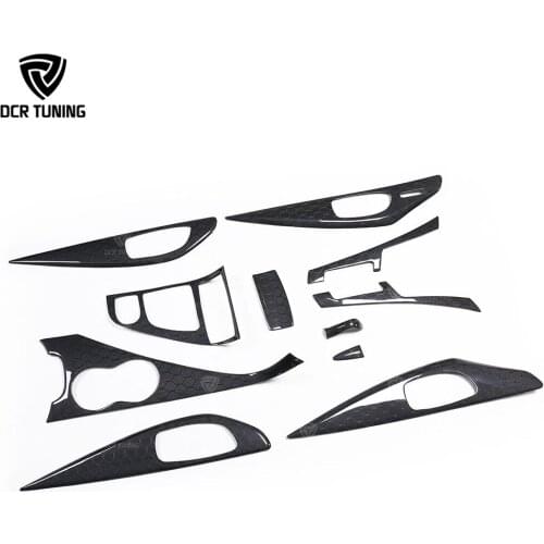 Honeycomb Carbon Interior Trims for Infiniti Q50 Q50S Carbon Fiber Inner Overlay Covers 2014 - UP car styling for Decoration