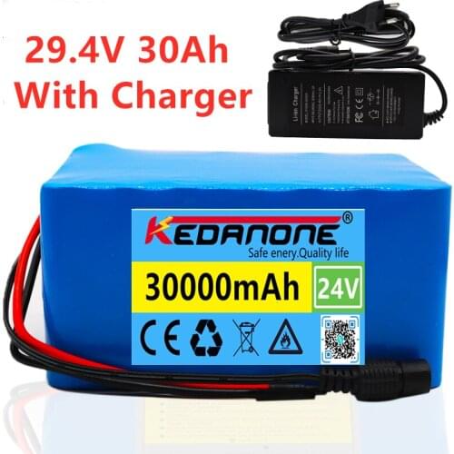 24V 30Ah 7S5P 18650 Li-ion Battery Pack 29.4V 30000mAh Electric Bicycle Moped /Electric/Lithium Ion Battery Pack+ 2A Charger