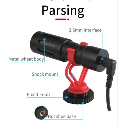 Metal Microphone Condenser Cardioid Studio Recording Vocals Voice Microphones for DSLR cameras Cam