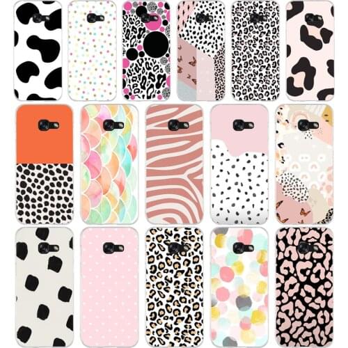 333 Leopard print and polka dot zebra Soft Silicone Tpu Cover phone Case for Samsung a3 2016 a5 2017 a6 plus a7 a8 2018 s6 7 8 9