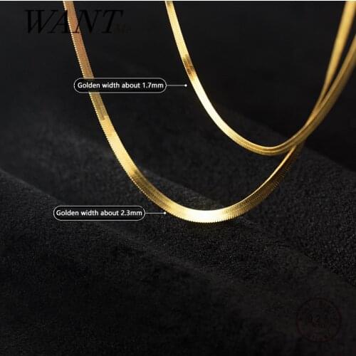 WANTME 925 Sterling Silver Simple Snake Bone Chain Short Clavicle Charming Necklace for Women Fashion Korean Necklace Jewelry