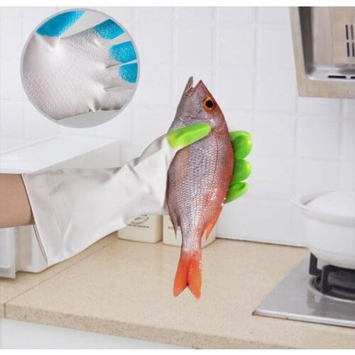 Dishwashing Gloves Durable Laundry Kitchen Washing Bowl Household Non-Slip Waterproof Rubber Latex PVC Glue Leather Gloves