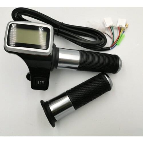 Twist Throttle Grips+Led Display+3Speed/Cruise/Reverse Switch Accelerator Gas Handle for Electric Bike Accessory Scooter MTB