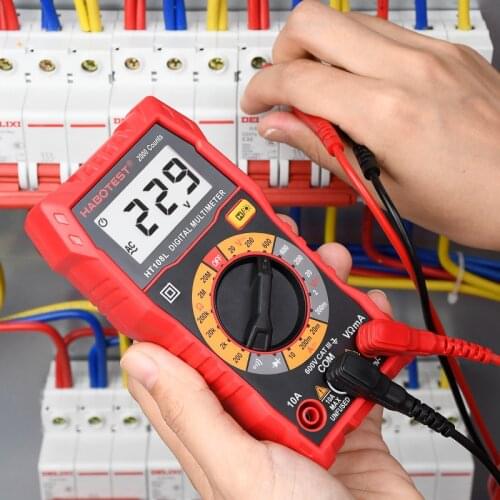 Professional Automotive Tester Multimeter Digital Mini Voltmeter HABOTEST Manual Range True RMS 600V AC DC Voltage Meter HT108L