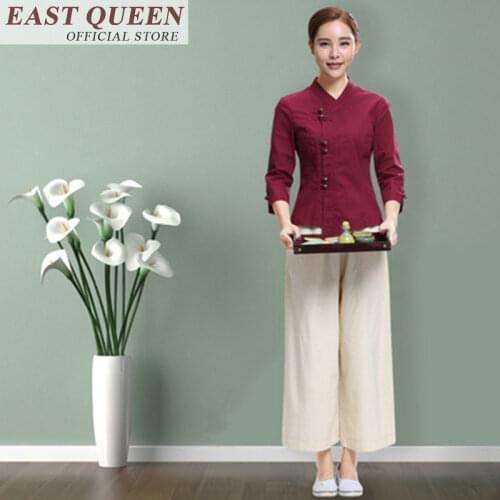 Work wear uniforms spa salon beauty uniforms women hotel clothing hotel waiter clothes two piece set top and pants FF413 A