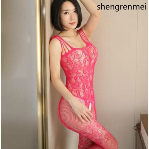 Shengrenmei 2019 Sexy Teddies Bodysuit Hot Erotic Costume Flower Pattern Lingerie Bodystocking Sex Fishnet Clothes 6 Color