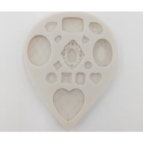 Minsunbak Chocolate Silicone Mold Gemstone Diamond Crystal Shaped Cake Decorating Fondant Tool DIY Baking Tools