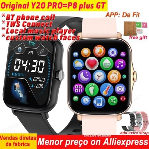 P8 Plus GT Smart Watch Woman BT Call Customs Watach Face Music Play 1.69inch Full Touch Screen IP67 Smartwatch Men VS Y20 Pro