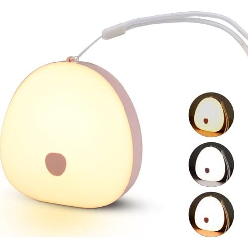 QACA LED Night Light Children Kids Gift USB-Rechargeable Touch-Sensor Easy-Nursing Portable Camping Bedroom Table Home Lamp