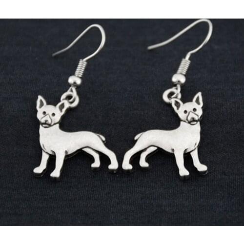 Vintage Fox & Rat Terrier Dog Drop Earring Boho Long Big statement Earing Womens Earrings Fashion Jewelry Pendientes Best Gifts