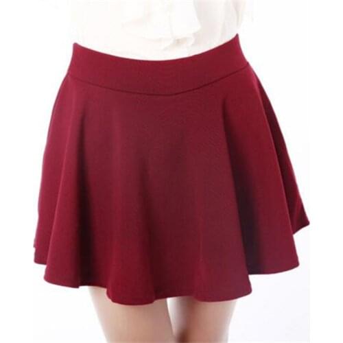 High Quality Solid Women Skirt High Waist Pleated Mini Skirt Ladies Solid Color Short Skirt Female Casual Summer Spring Fashion