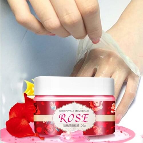 High Quality Rose Peel Off Hand Wax Gel Hydrating Exfoliating Whitening Hand Mask