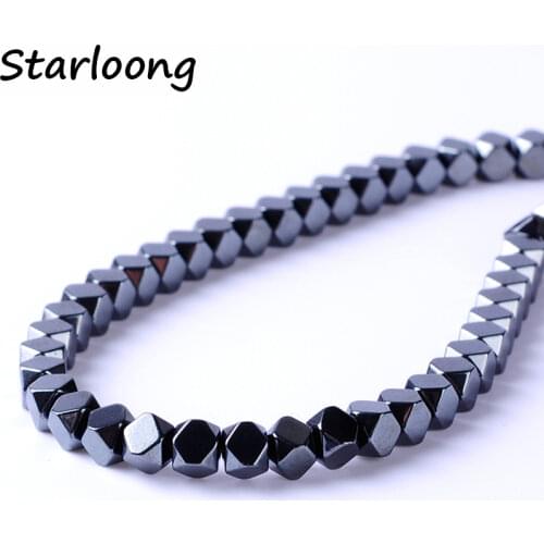 Top quality 2/3/4mm Natural stone bright polyhedron shape loose hematite beads for DIY jewelry necklace bracelet making
