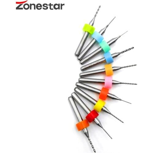 ZONESTAR 0.3-1.2mm Mixed 3D Printer 10ps Nozzle Cleaning Drill Bit Kit For MK7 MK8 RepRap