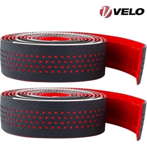 1 Pair VELO Bike Handlebar Wrap Tape Hollow Slicone Bicycle Handlebar Tapes Anti-slip Bike Handlebar Belt Bar Plugs 5 Colors