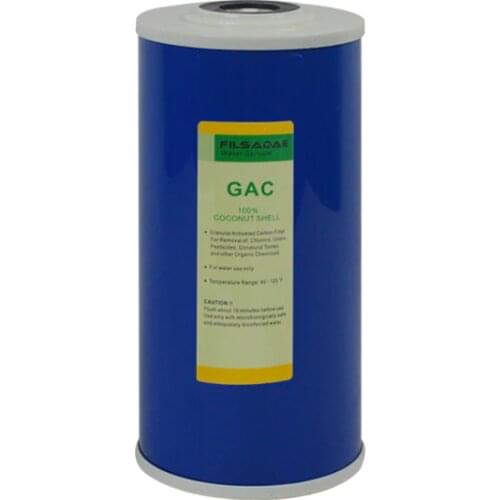 10-Inch Whole House Big Blue Granular Activated Carbon Filter Coconut Shell 4.5" OD x 10" GAC Jumbo