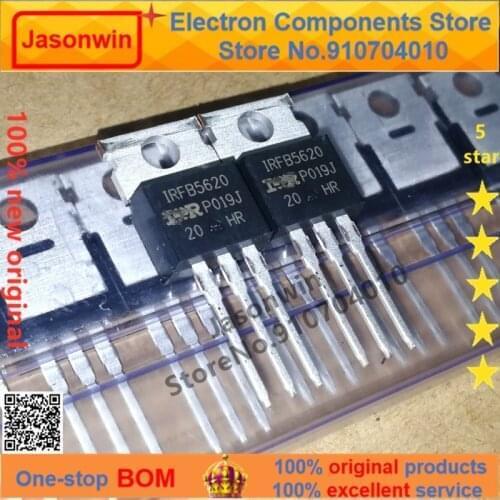 100% nuevo 50 unids/lote original MOSFET IRFB5620PBF 200V25A IRFB5620 TO-220 Transistor